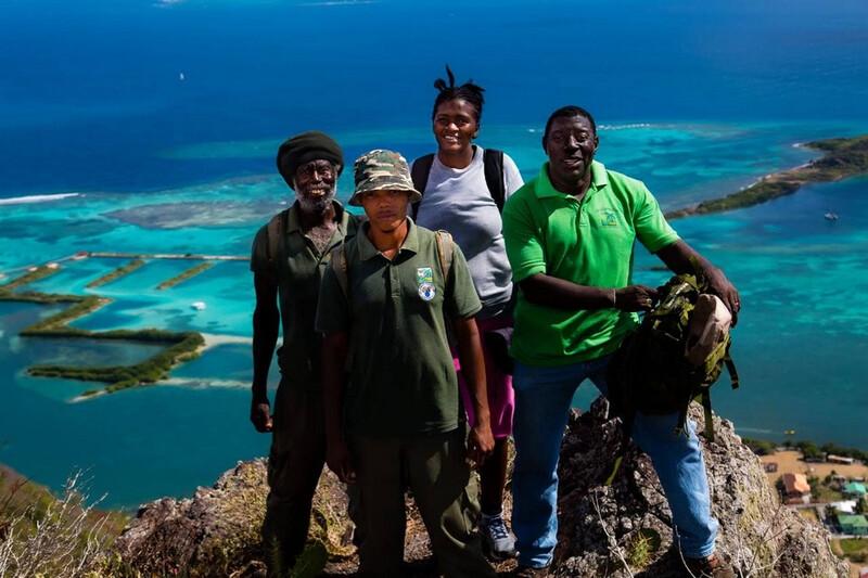 Union Island rangers on Mt Taboi.