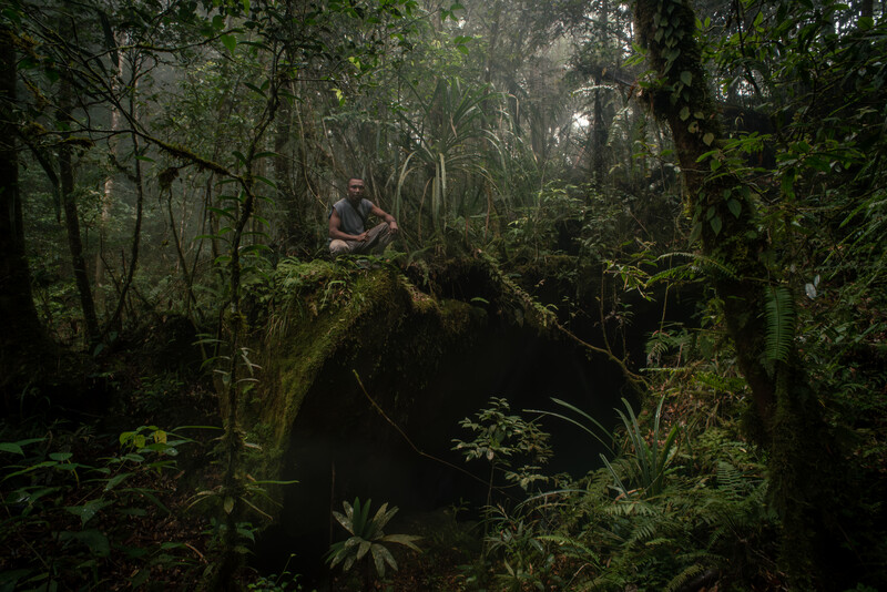Zacharias Sorondanya, a partner and guide from the Yongsu Sapari community, on the Attenborough’s long-beaked echidna expedition (Photo by Expedition Cyclops 2023)