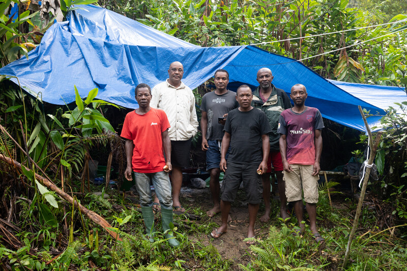 PHOTO: The expedition team with The Peregrine Fund's Madagascar Program that rediscovered the dusky tetraka in two different locations in December 2022 and January 2023. (Photo by John C. Mittermeier)  The dusky tetraka, a small olive and yellow-throated bird that hops around on the ground and has eluded ornithologists for 24 years, was rediscovered by an expedition team searching the tropical forests of northeastern Madagascar. The expedition team, led by The Peregrine Fund’s Madagascar Program, found the species in two different remote sites; one on the Masoala peninsula and another near Andapa in late December 2022 and early January. The last documented sighting of the dusky tetraka was in 1999, making it one of the top 10 most wanted lost birds by the Search for Lost Birds, a collaboration between Re:wild, American Bird Conservancy and BirdLife International.