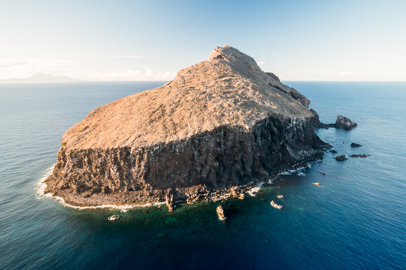 Redonda Island aerial before restoration.  © Ed Marshall / Fauna & Flora