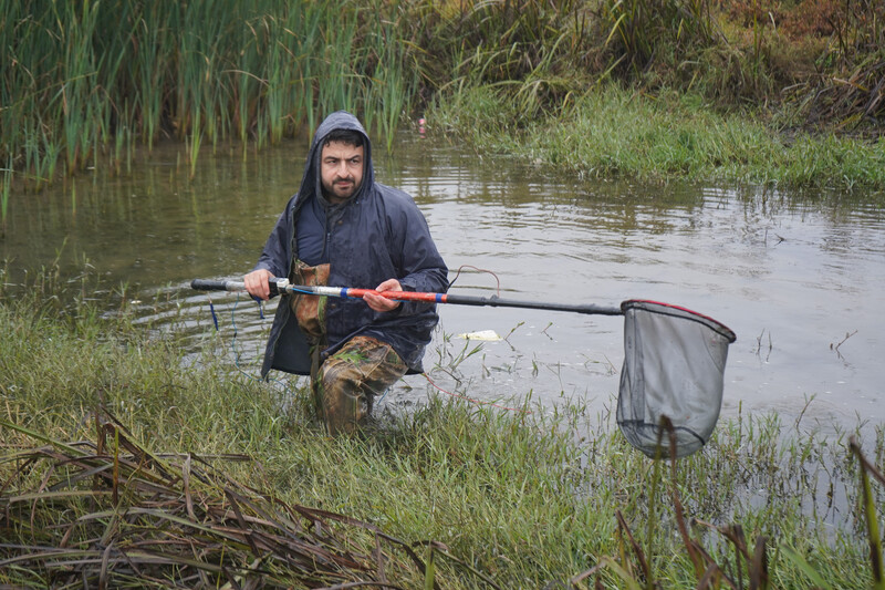 Cüynet Kaya, an associate professor with Recep Tayyip Erdogan University, searching in Turkey for the Batman River Loach. The Batman River Loach had been lost since 1974 until the team rediscovered it in the streams that makeup the headwaters of the Batman River. (Photo courtesy of Re:wild)