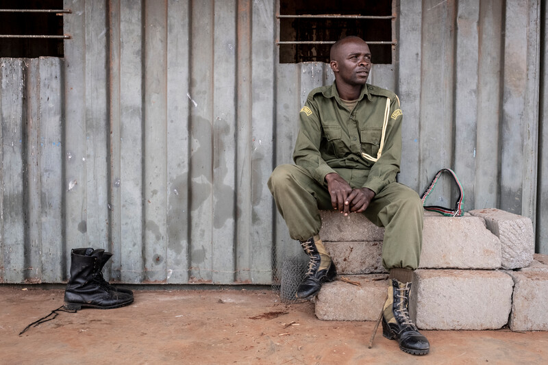 Tsavo Trust ranger in Kenya. (Photo by Robin Moore, Re:wild)