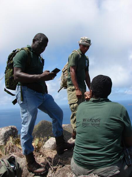 Union Island wardens on Mount Taboi