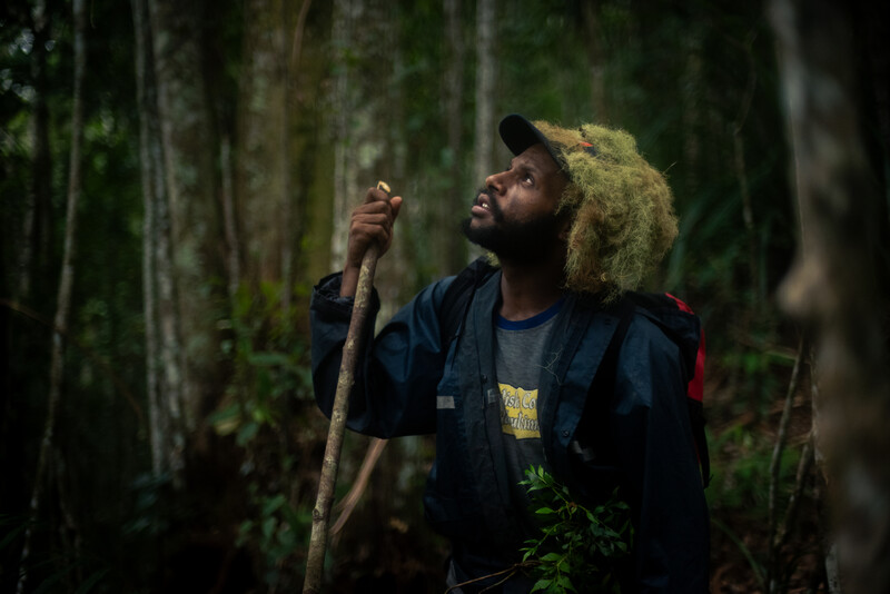 Yuanis Yalak, with Indonesian NGO Yayasan Pelayanan Papua Nenda (YAPPENDA), during the Attenborough’s long-beaked echidna expedition (Photo by Expedition Cyclops 2023)